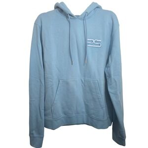 Sandro Paris Mens Bleu Clair Logo Embroidered Hoodie Light Blue SHPSW00531 XXL